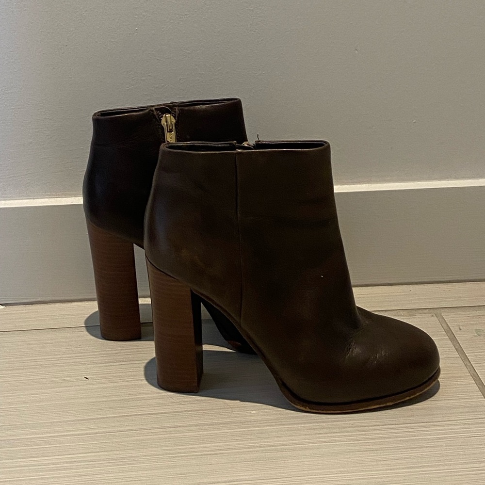 Vince Camuto Dark Brown Leather Booties